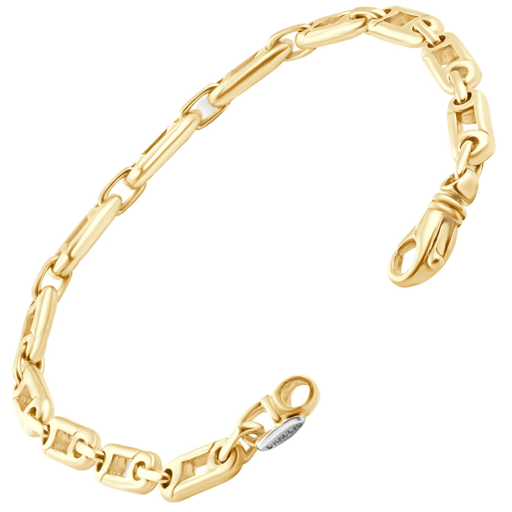 Men's Link 14k Gold (23gram) or Platinum (38gram) 4-5.5mm Bracelet